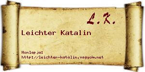 Leichter Katalin névjegykártya